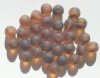 25 10mm Transparent Matte Topaz Tortoise Round Beads
